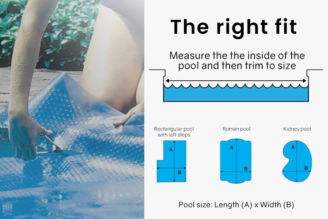 400 Micron 7.5x3.2m Blue Silver Solar Pool Cover LDPE Aurelaqua