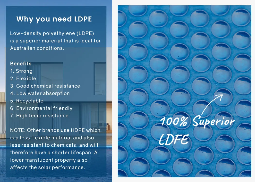 400 Micron Isothermal Pool Cover 8.5x4.2m LDPE - Aurelaqua