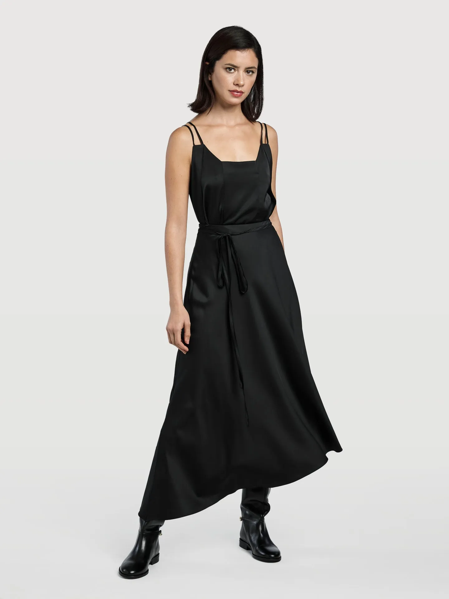 Asymmetric Satin Skirt