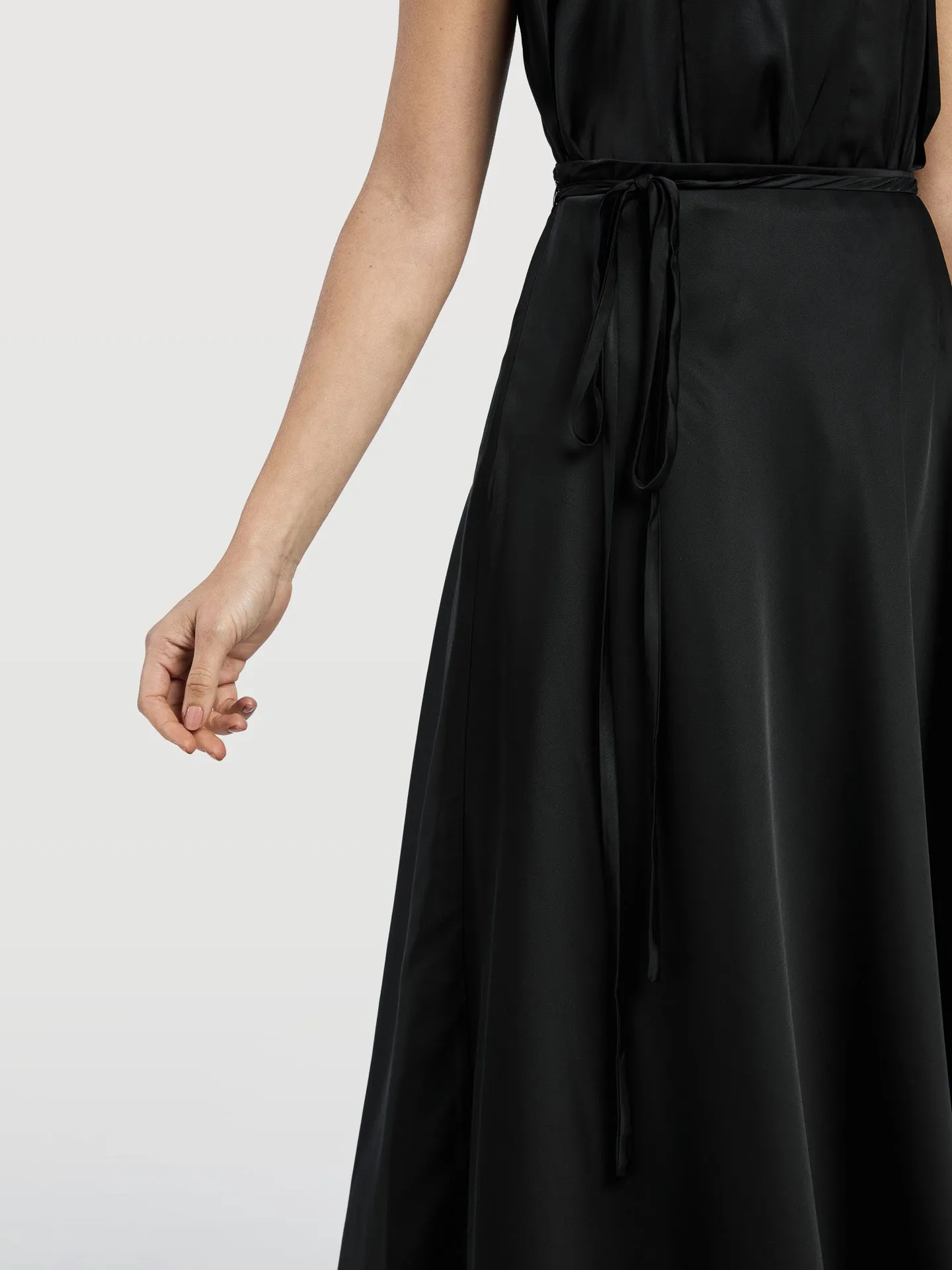 Asymmetric Satin Skirt