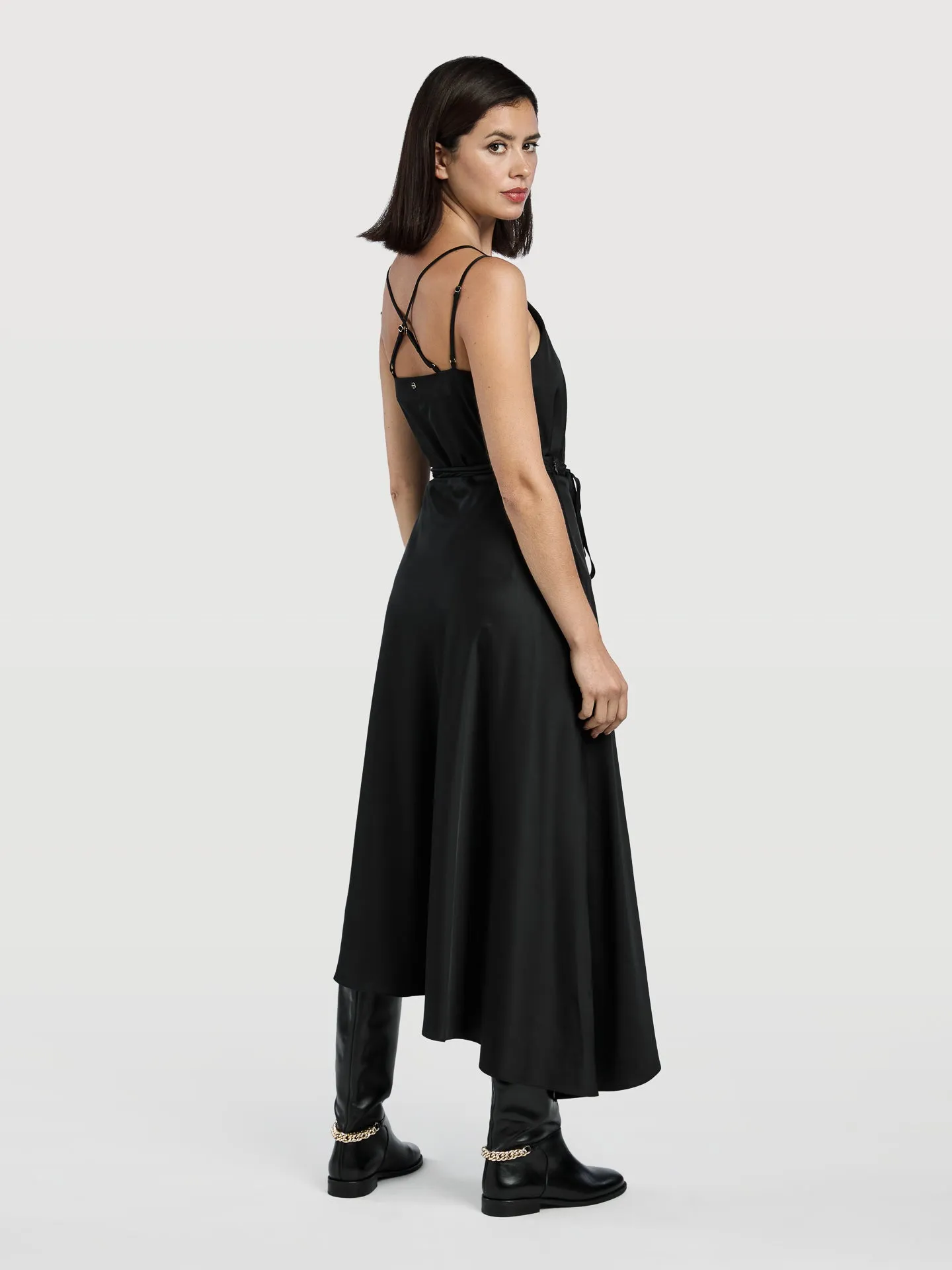 Asymmetric Satin Skirt