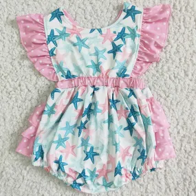 Boutique Infant Baby Girl Rompers Star Print Summer Girls Clothes Set Matched Romper Kids Sister Clothing SR0022