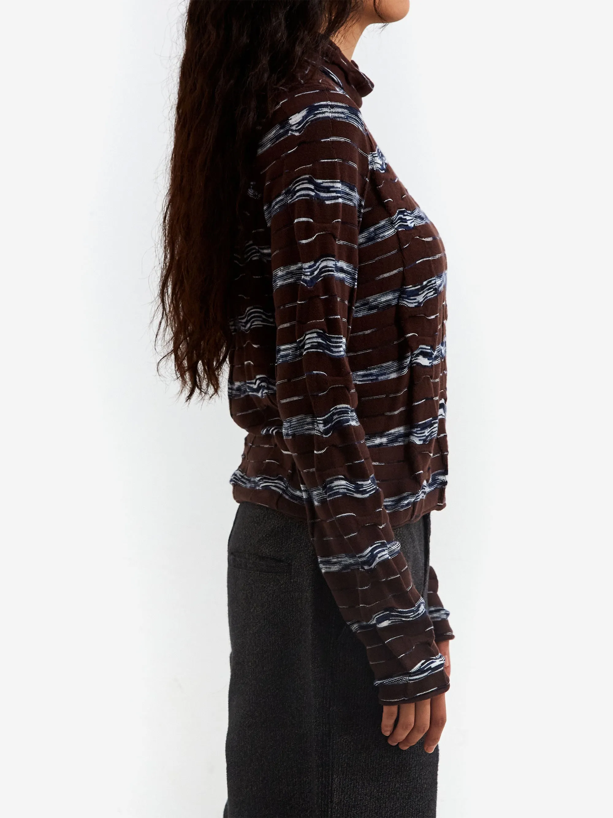 Brain Dead Space Dye Turtleneck - Navy Multi