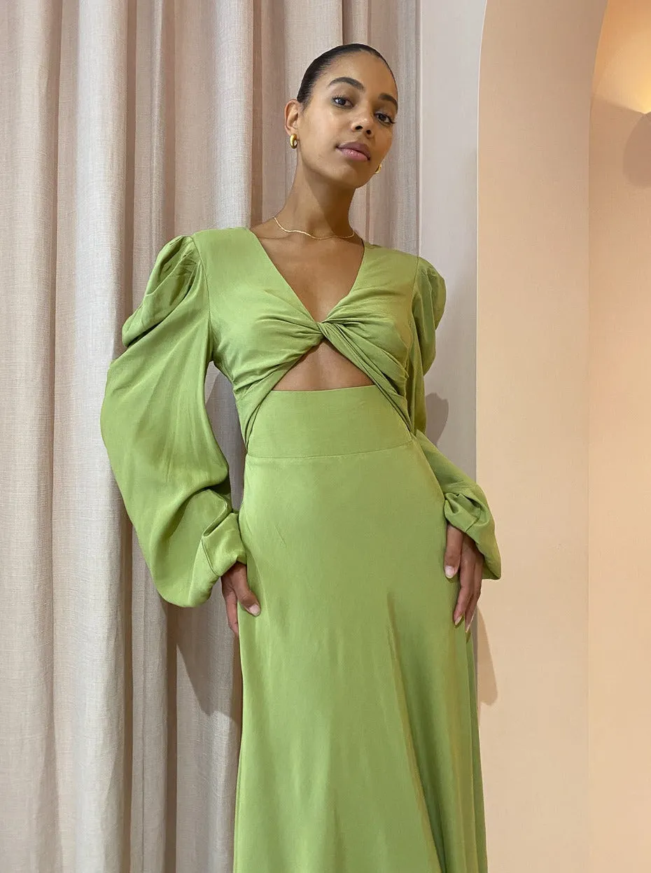 By Johnny Emily Twist Midi Dress in Sea Green