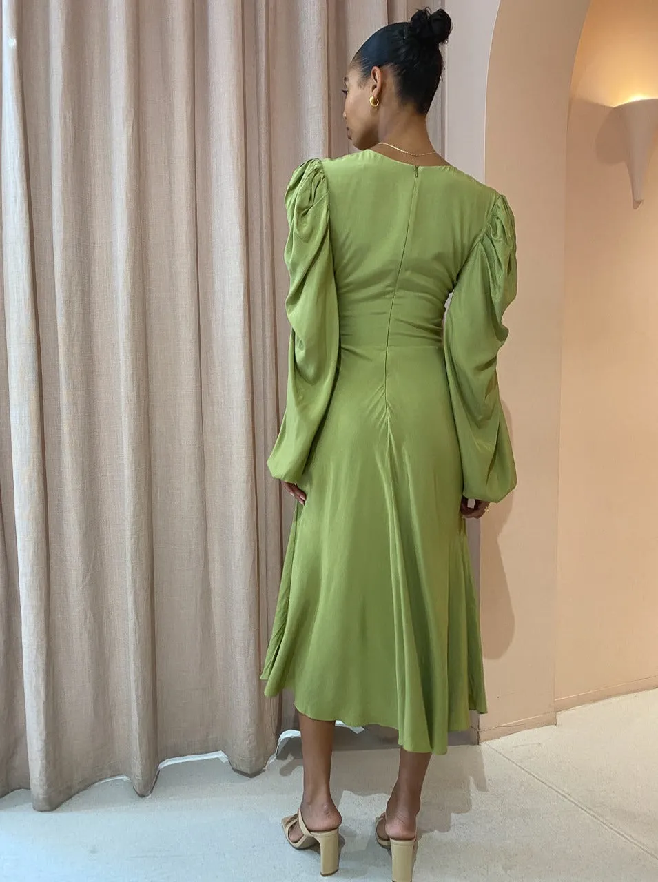 By Johnny Emily Twist Midi Dress in Sea Green