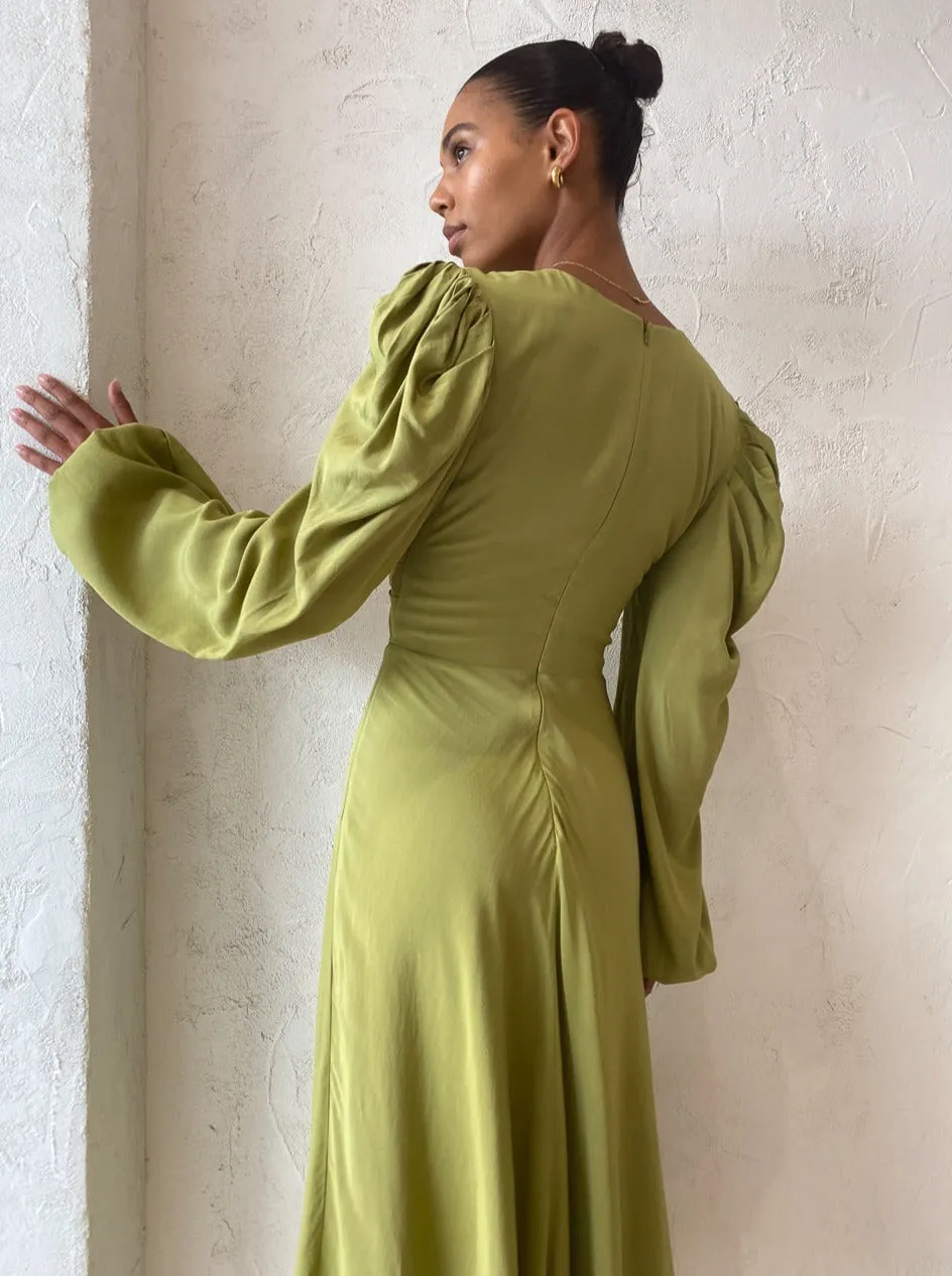 By Johnny Emily Twist Midi Dress in Sea Green