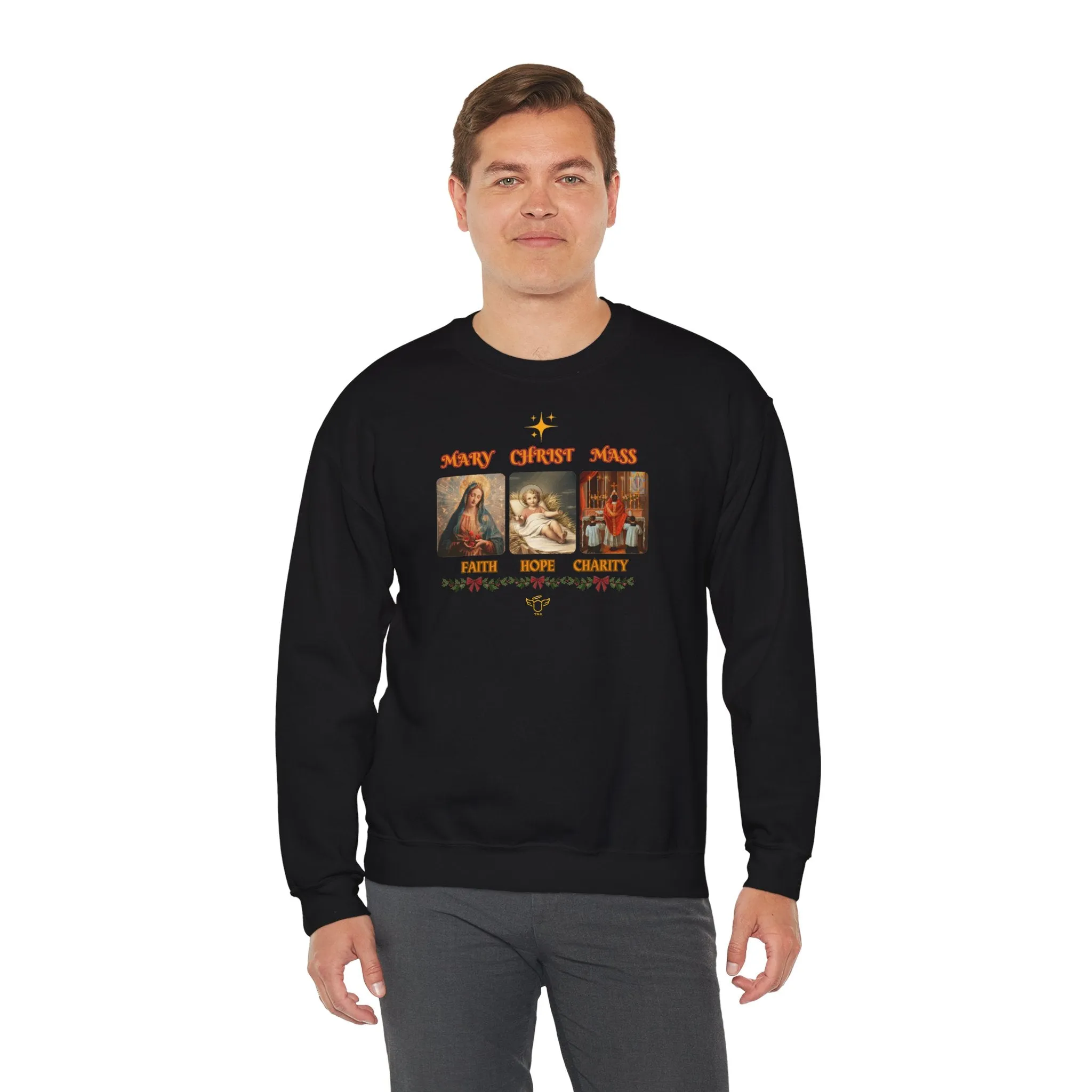 Christmas Crewneck Sweatshirt - Catholic Holiday Design (CT)