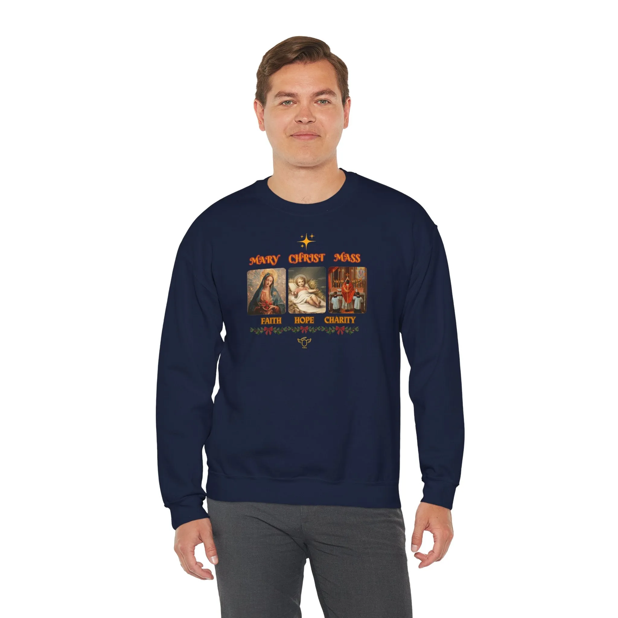 Christmas Crewneck Sweatshirt - Catholic Holiday Design (CT)