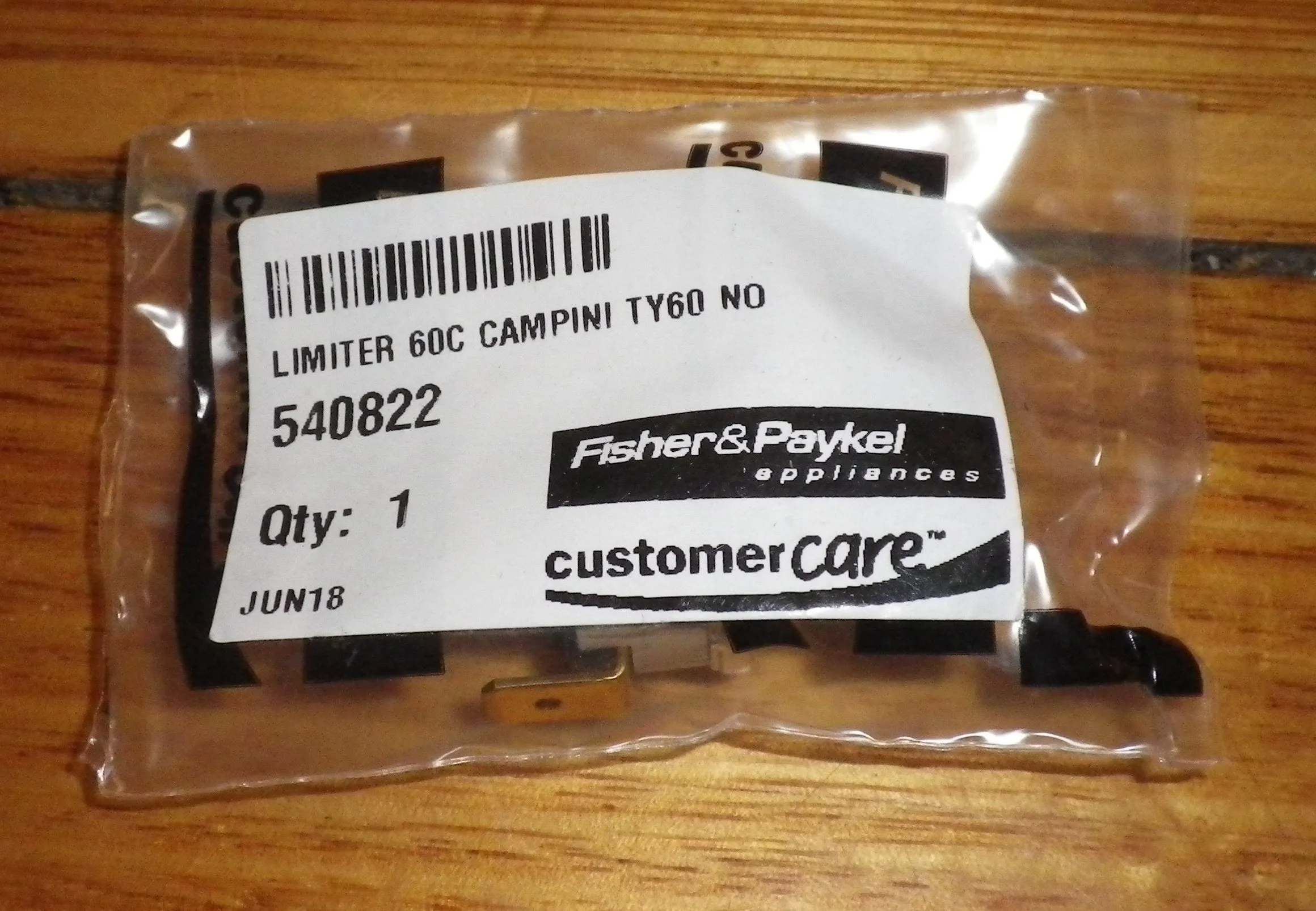 Fisher & Paykel 60degreeC Normally Open Campini Fan Thermostat - Part # FP540822