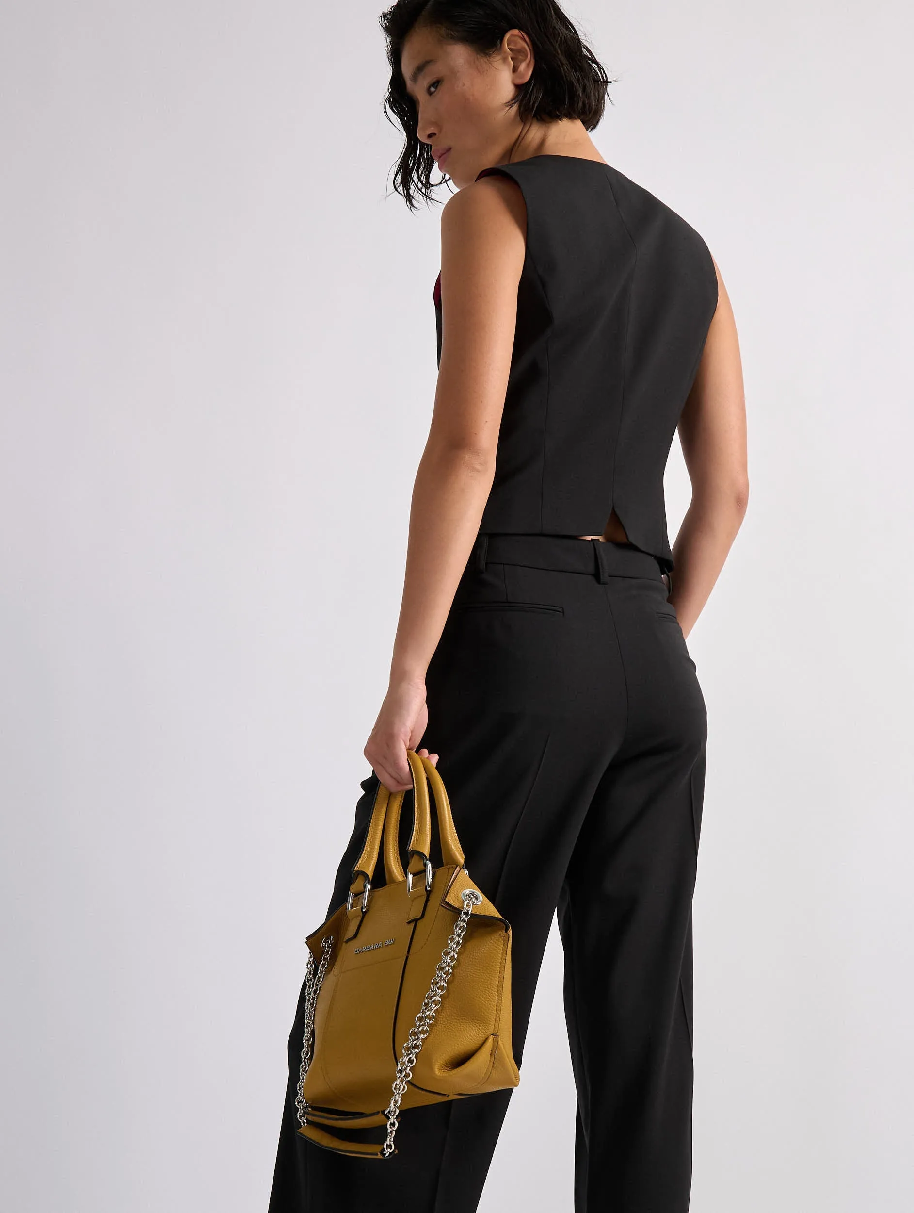 Gilet de costume en toile de laine noir