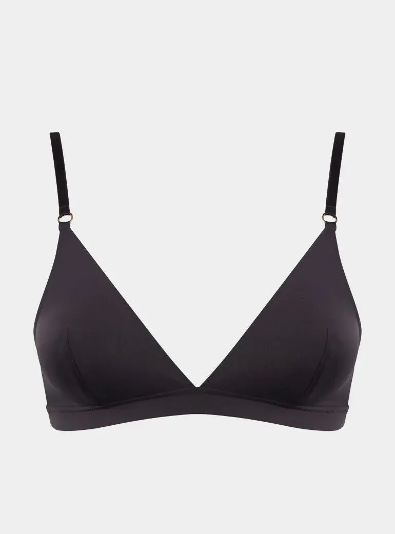 I.D. Line Soft Triangle Fine Black Mesh Bralette