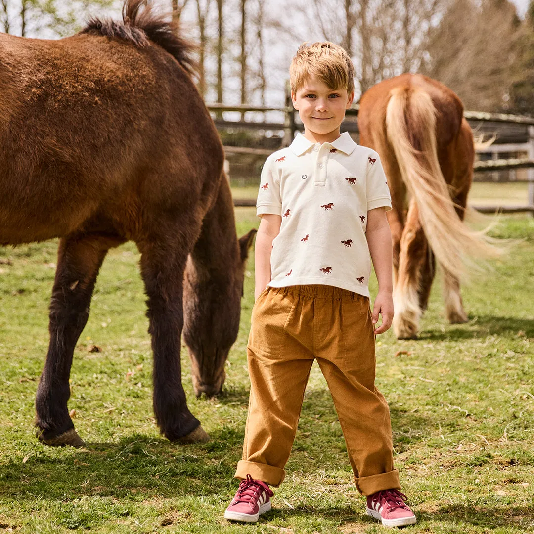Jackson Rust Corduroy Pants w/ Dog Embroidery