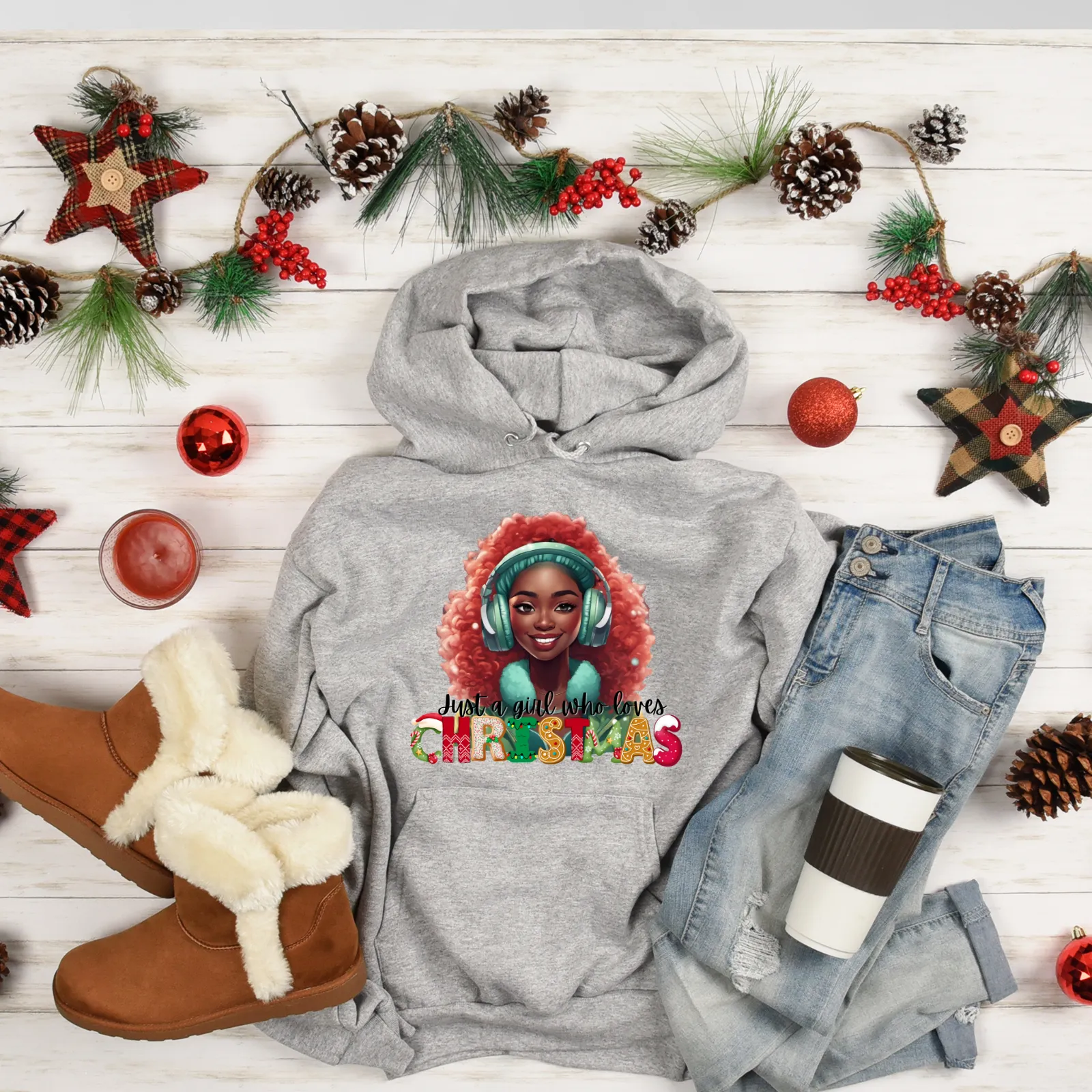 Just a girl melanin holiday sweatshirt or hoodie