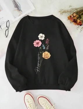 Lemon Tart Women's Printed Sweatshirt LTWPRSW7 - Black