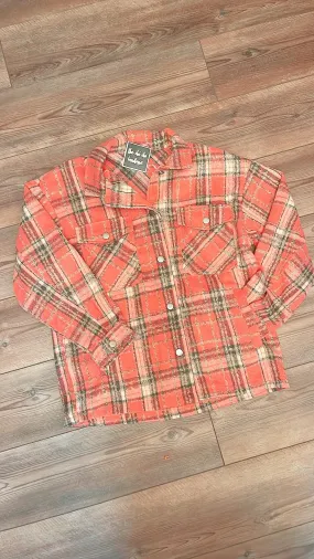 Orange & Plaid Shacket