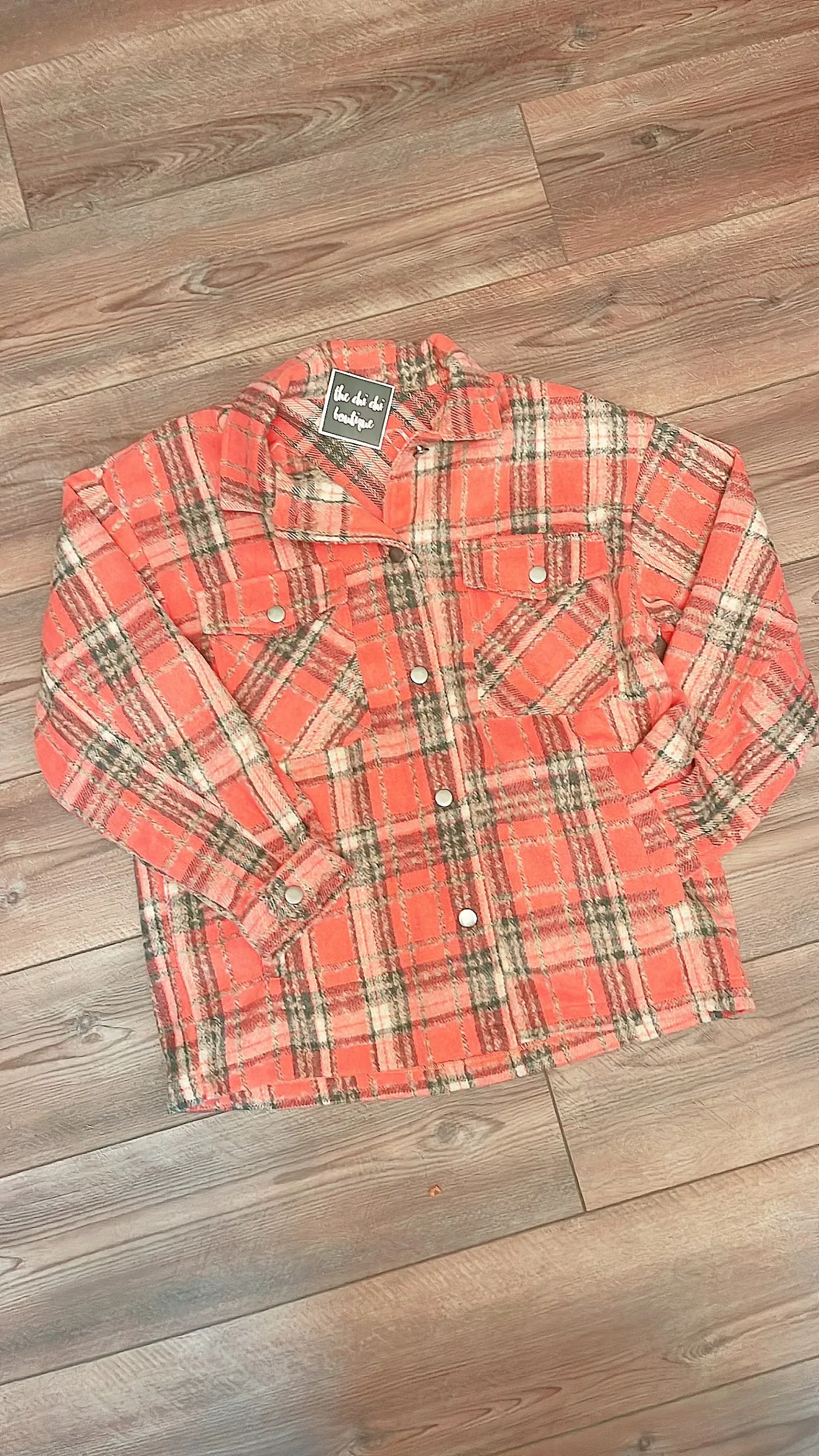 Orange & Plaid Shacket