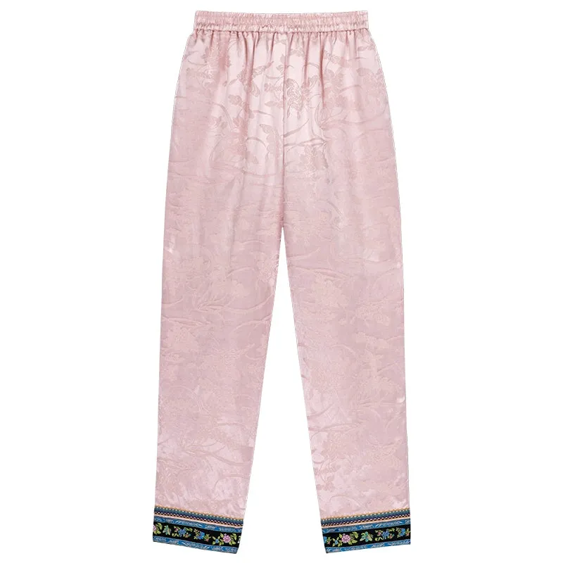(Presale) Fuguang Xiying 浮光曦影 Floating Shadows 1910s Arrow Leg Brocade Trim Mid Waist Pants