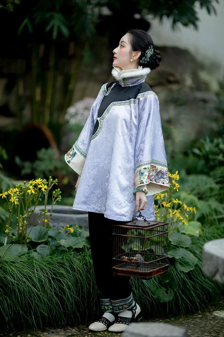 (Presale) Fuguang Xiying 浮光曦影 Floating Shadows 1910s Arrow Leg Brocade Trim Mid Waist Pants