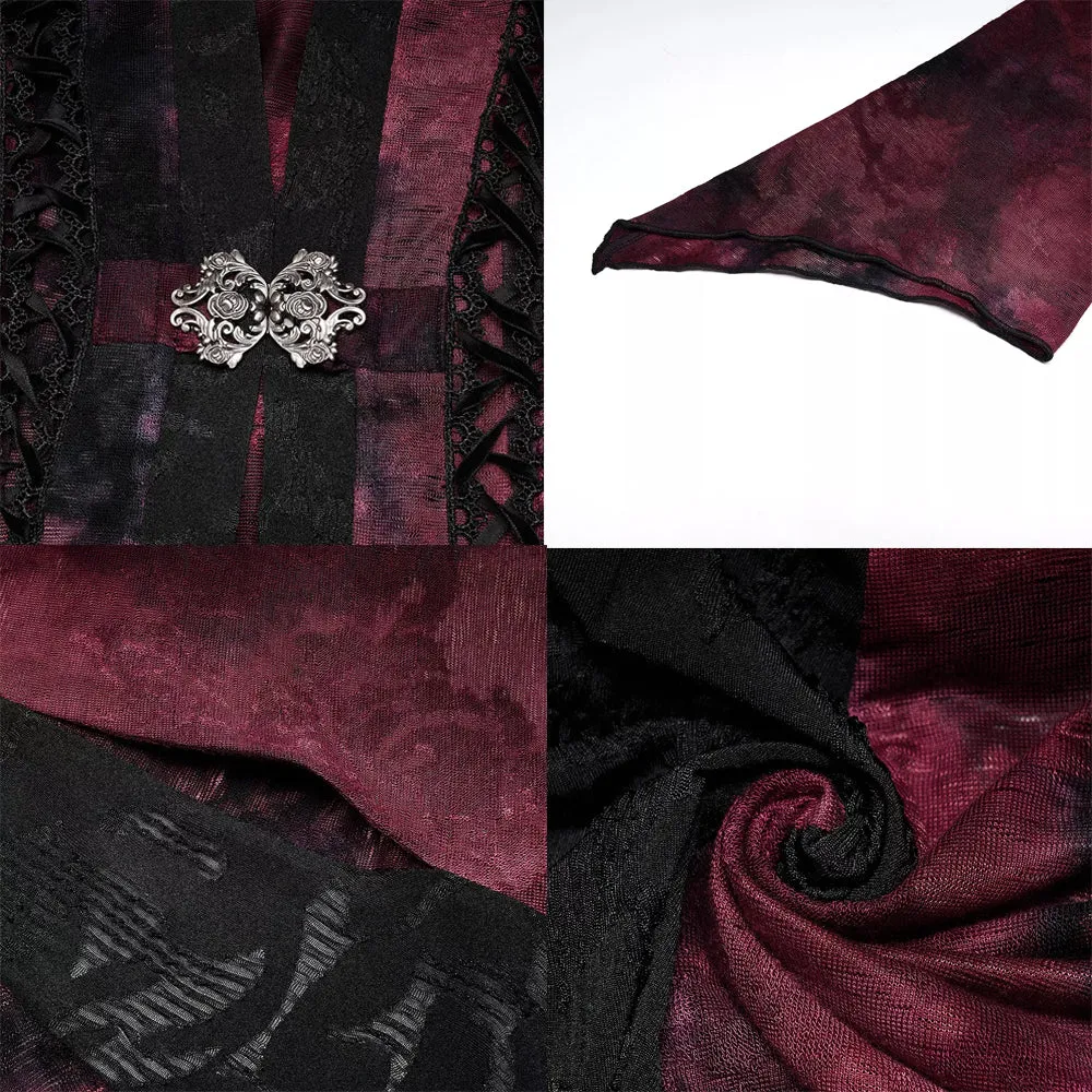 Punk Rave Gothic Vintage Tie-dye Long Coat WY-1392