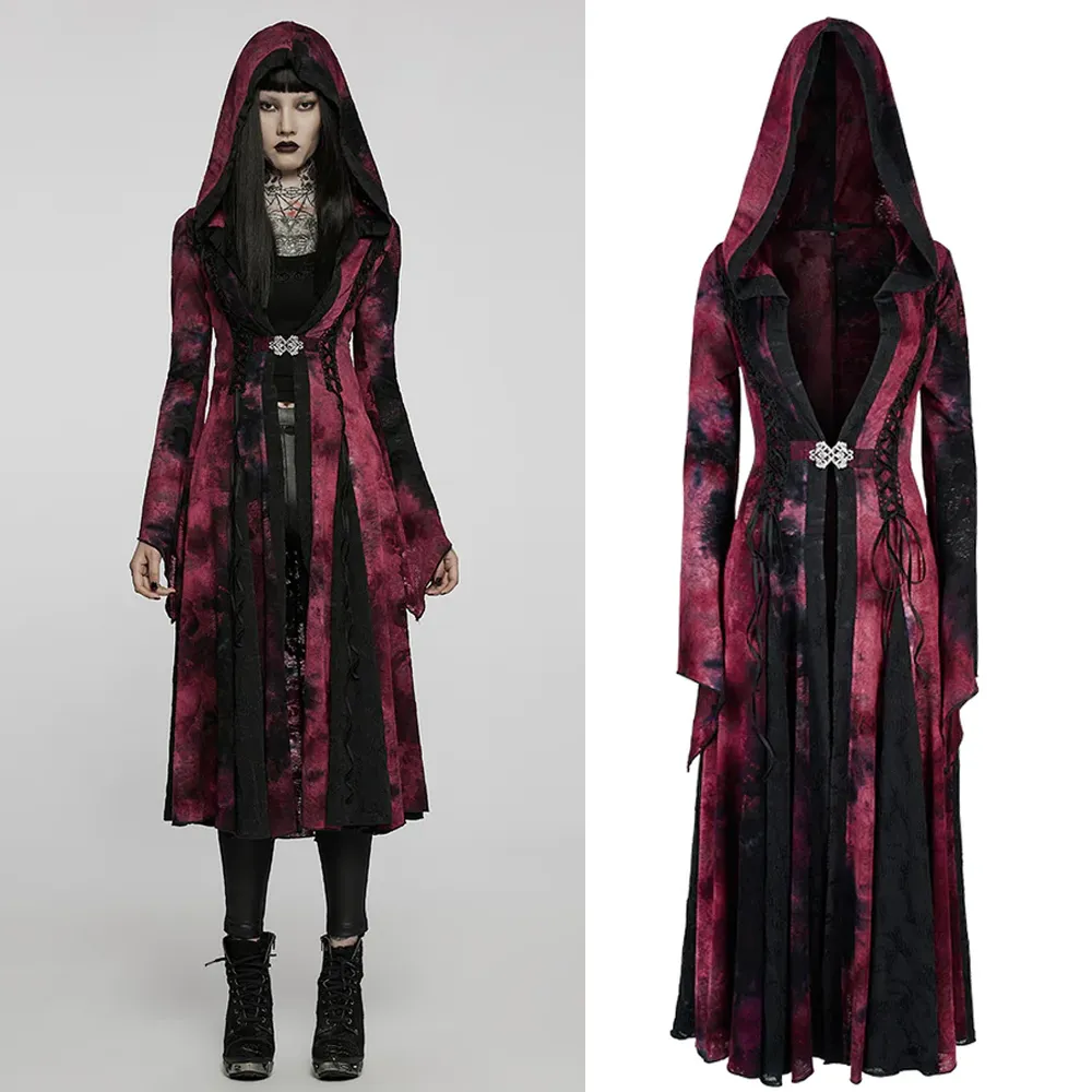 Punk Rave Gothic Vintage Tie-dye Long Coat WY-1392
