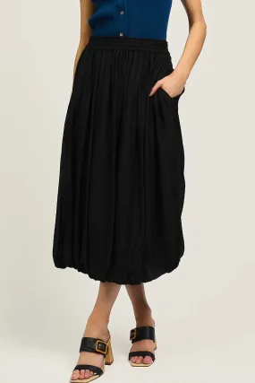 Smocked Waist Bubble Midi Skirt