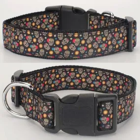 Sugar Skull Burst Dog Collar
