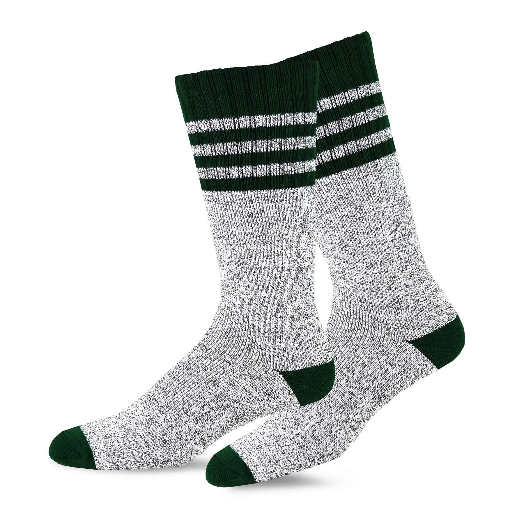TeeHee Socks Men's Thermal Cotton Crew Multi Stripe 4-Pack (50762)