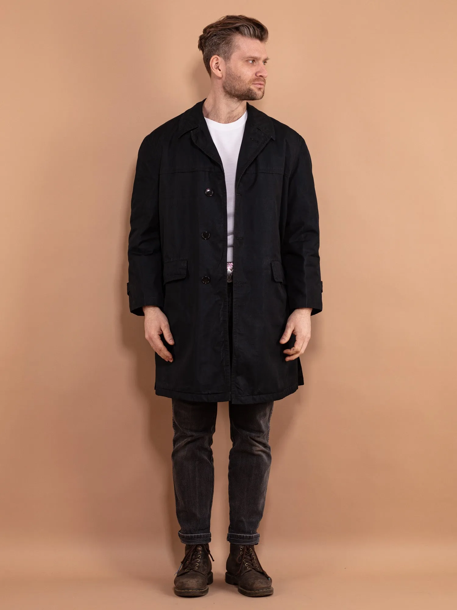 Vintage 70's Men Mac Coat in Blue