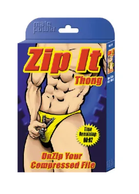 Zip It Thong Novelty Underwear Red
